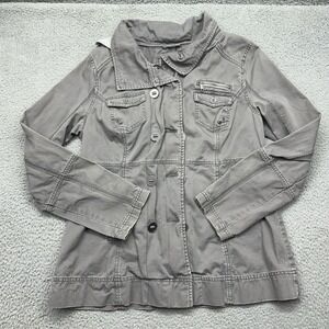 Hurley Winchester GJBFWN2 Womens Large Full Zip Woven Utility Fleece Hood Jacket